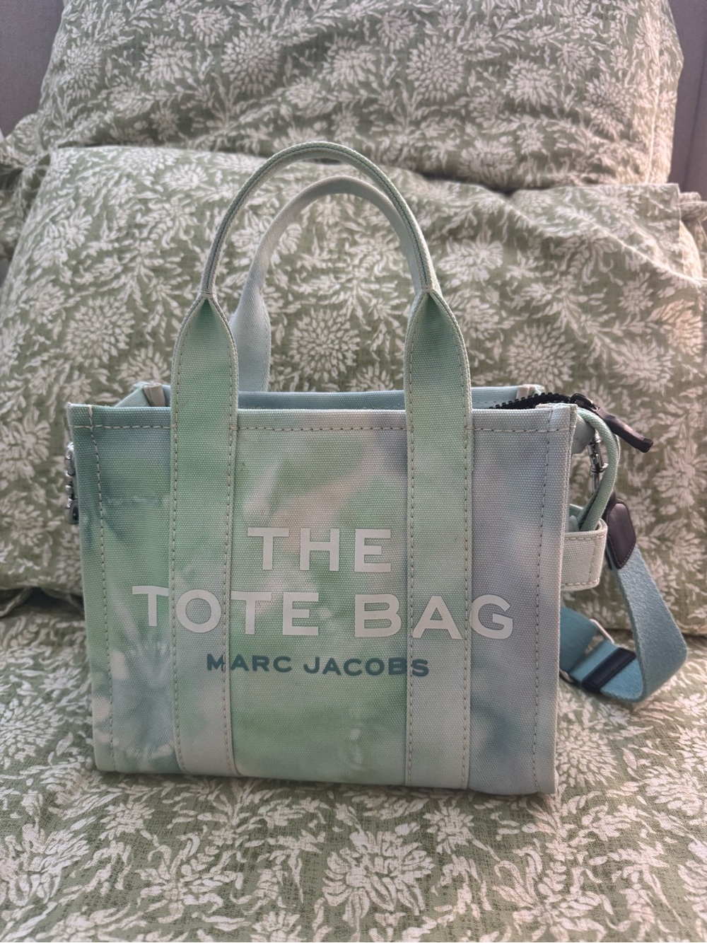 Marc Jacobs Soft Green Tie-Dye Canvas Tote Small
